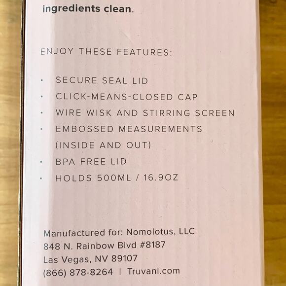 Truvani Stainless Steel Protein Shaker Cup BPA Free Wire Whisk 16.9 oz BLACK NEW - Picture 5 of 7